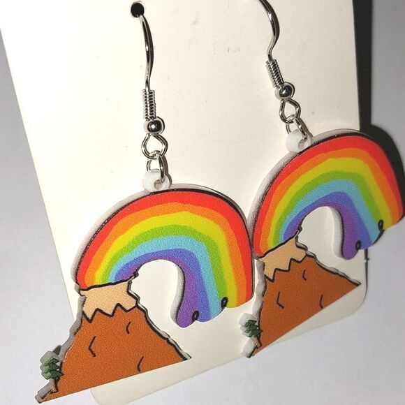 Super cute 5d festive rainbow earrings - Picture 8 of 9